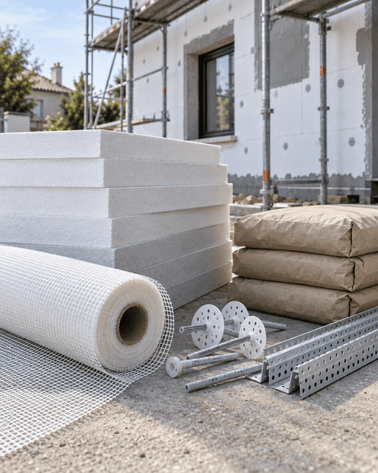 Panneaux isolants et accessoires pour réaliser une isolation thermique par l’extérieur